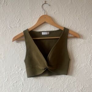 Babaton Olive Green Women's Crop Top